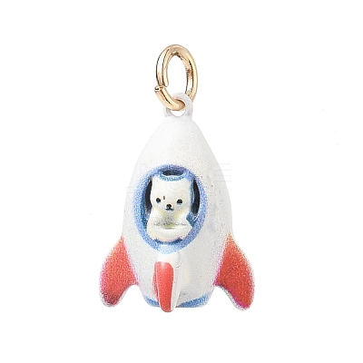 Animal Theme Brass Enamel Pendants KK-CBAE20A-02F-G-1