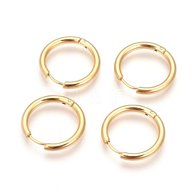 Ion Plating(IP) 304 Stainless Steel Hoop Earrings EJEW-P177-G-12-1