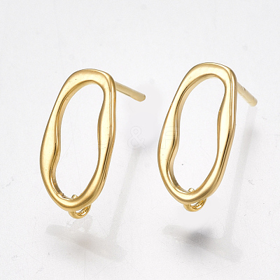 Brass Stud Earring Findings KK-S350-010G-1