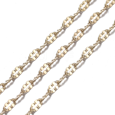 3.28 Feet Real 18K Gold Plated Brass Dapped Chains X-CHC-R126-09G-1