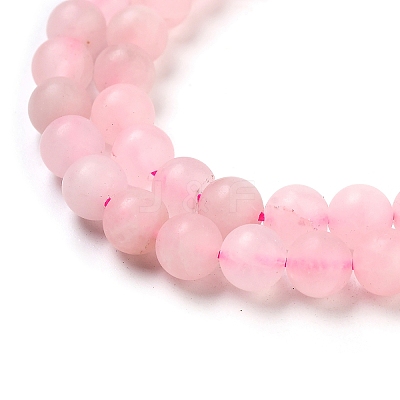 Frosted Natural Rose Quartz Bead Strands X-G-J120-30-6mm-1