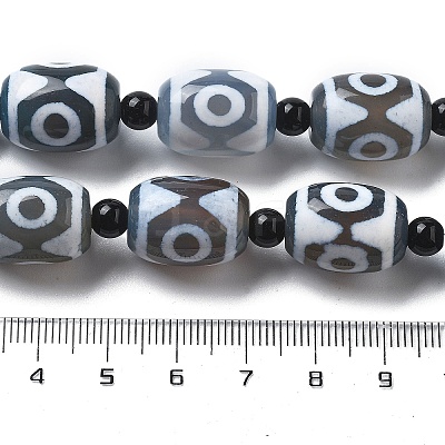 Tibetan Style dZi Beads Strands G-NH0037-C08-02-1