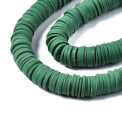Flat Round Handmade Polymer Clay Beads CLAY-R067-10mm-46-1