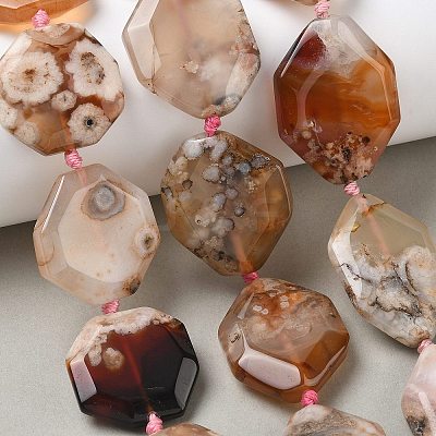 Natural Cherry Blossom Agate Beads Strands GG-CBAD7AB-04-1