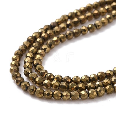 Electroplate Glass Beads Strands X-GLAA-H021-01A-FP07-1