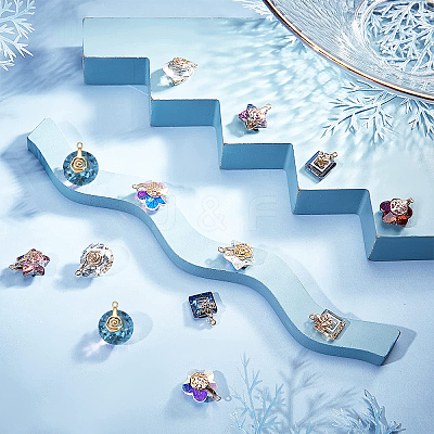 Glass Charms GLAA-SC0012-16LG-1