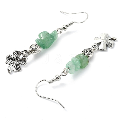 Natural Mixed Stone Chip Dangle Earrings Set for Women EJEW-JE06249-1