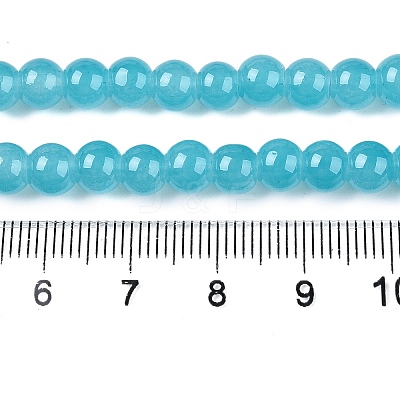 Baking Paint Imitation Jade Glass Round Bead Strands X-DGLA-Q021-6mm-07-1
