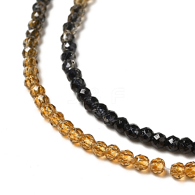 Transparent Gradient Color Glass Beads Strands GLAA-H021-01A-07-1