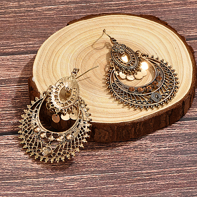 Zinc Alloy Teardrop Chandelier Earrings XH1872-1
