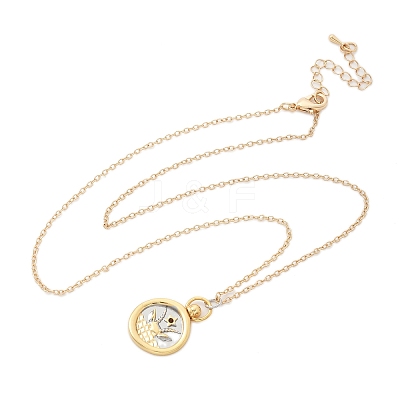 Brass Twelve Constellations Tarot Pendant Necklaces NJEW-Q006-01L-G-1