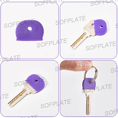 64Pcs 2 Styles PVC Plastic Nonslip Waterproof Reusable Key Sleeve AJEW-SP0002-73-1