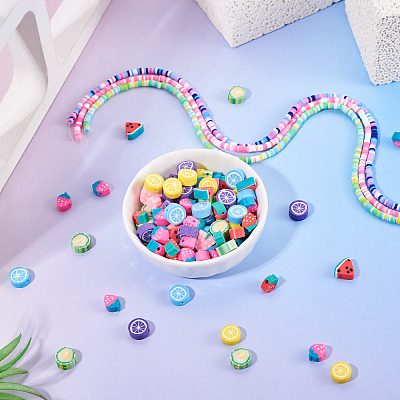 3 Strands 3 Colors Handmade Polymer Clay Beads Strands CLAY-TA0001-85-1