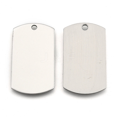 Tarnish Resistant 201 Stainless Steel Rectangle Mirror Polished Finish Stamping Blank Tag Pendants STAS-S031-03-1