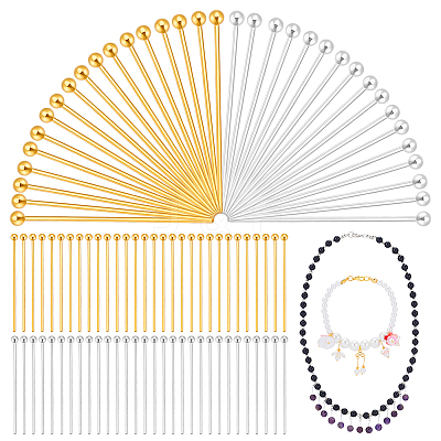 200Pcs 2 Colors Brass Ball Head Pins KK-PH0015-36-1