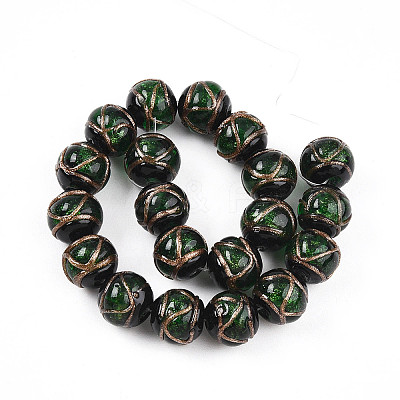 Handmade Gold Sand Lampwork Beads LAMP-N026-01B-1