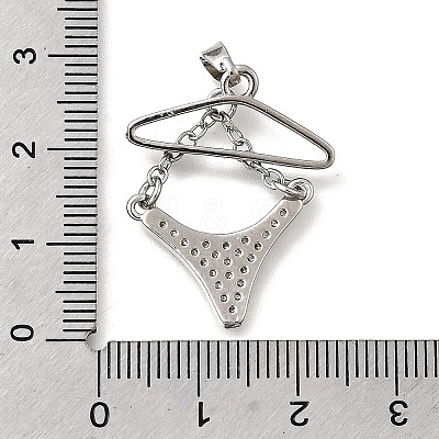 Brass Micro Pave Cubic Zirconia Charms KK-P336-03A-P-1