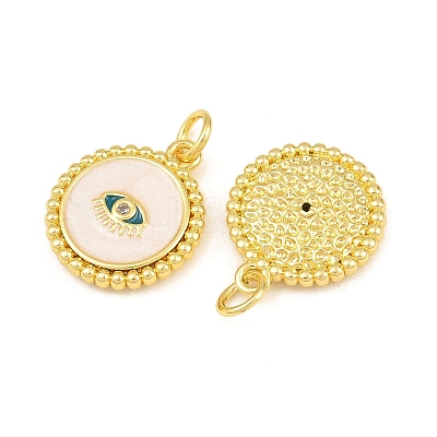 Brass Micro Pave Clear Cubic Zirconia & Green Enamel Charms CU-CBA5CB0-28G-1