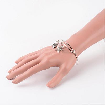 Adjustable Iron Charm Bangles BJEW-JB02396-1