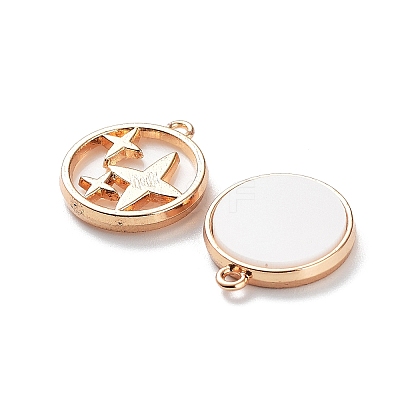 Rack Plating Alloy Resin Imitation Shell Pendants FIND-E043-08KCG-1