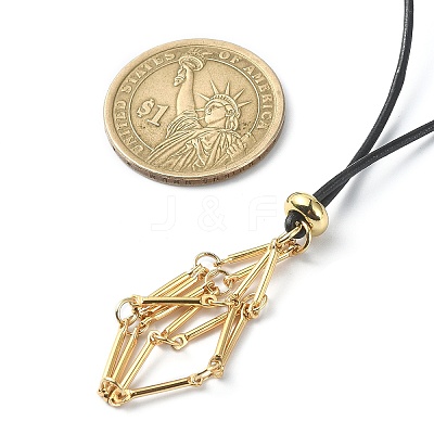 Brass Macrame Pouch Empty Stone Holder for Pendant Necklaces Making NJEW-JN04547-01-1