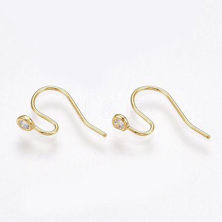 Brass Earring Hooks X-KK-T038-254G-1