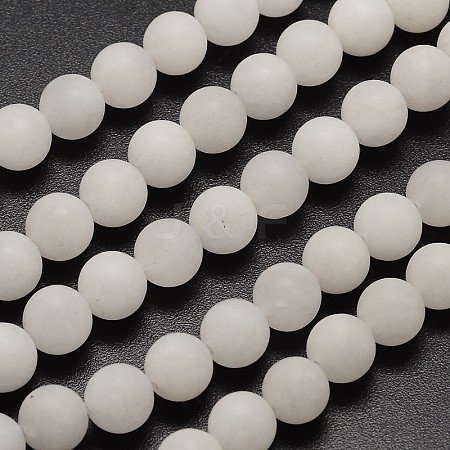 Natural White Jade Beads Strands G-D671-6mm-1