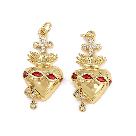 Brass Micro Pave Cubic Zirconia Pendants KK-L240-21G-1