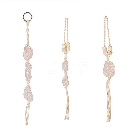 Elecrelive 3Pcs 3 Style Irregular Gemstone Hanging Pendant Decoration HJEW-EL0001-09-1