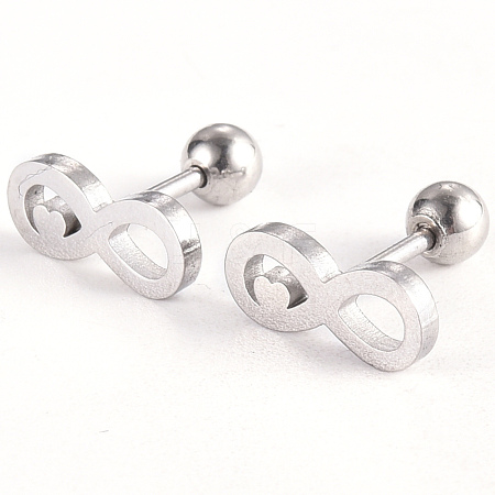 Tarnish Resistant 201 Stainless Steel Barbell Cartilage Earrings EJEW-R147-21-1