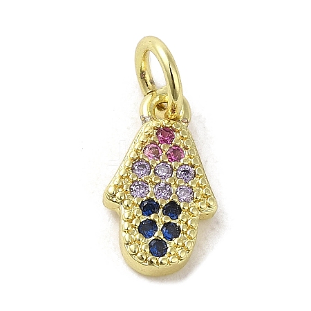 Brass Micro Pave Cubic Zirconia Charms KK-M283-13B-02-1