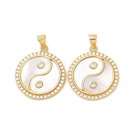 Brass Micro Pave Cubic Zirconia Pendants KK-B083-11G-1
