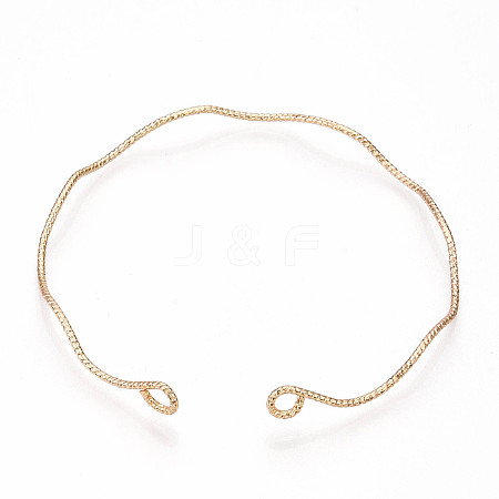 Brass Wavy Open Cuff Bangle Making KK-N258-02G-1