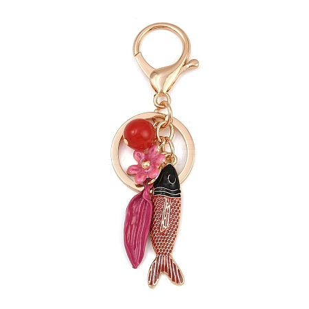 Alloy Enamel Fish Pendant Keychains KEYC-Z007-01G-1