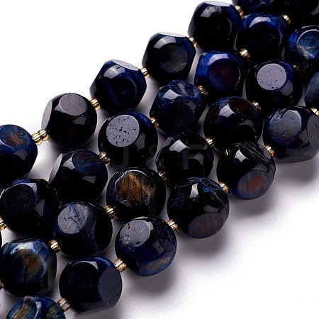 Natural Blue Tiger Eye Beads Strand G-M367-31A-1