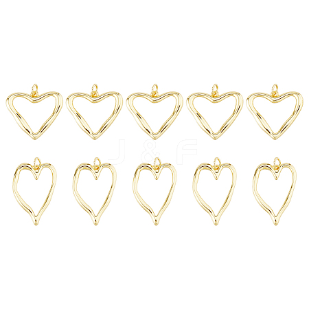 10Pcs 2 Styles Brass Pendants KK-HS0015-24-1