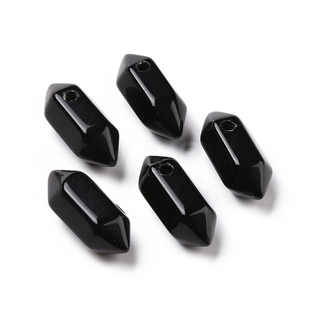 Natural Obsidian Double Terminal Pointed Pendants G-C007-02A-07-1