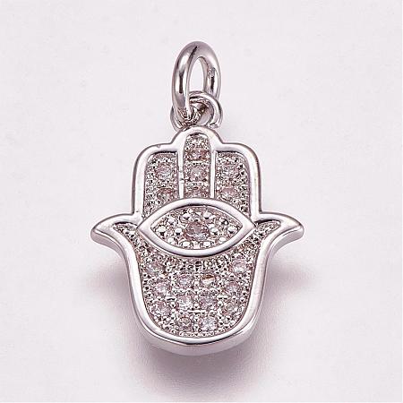 Brass Micro Pave Cubic Zirconia Pendants ZIRC-G099-39P-1