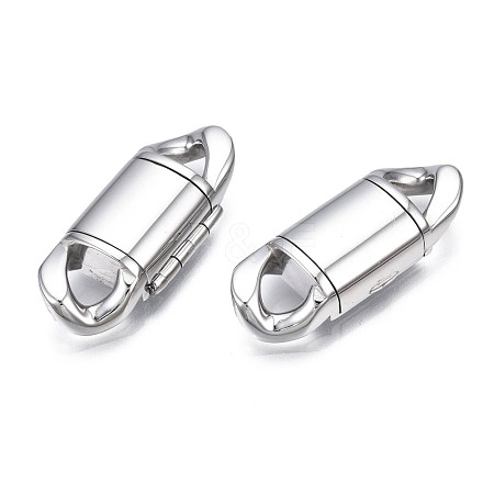 Non-Tarnish 304 Stainless Steel Fold Over Clasps STAS-S080-01C-P-1