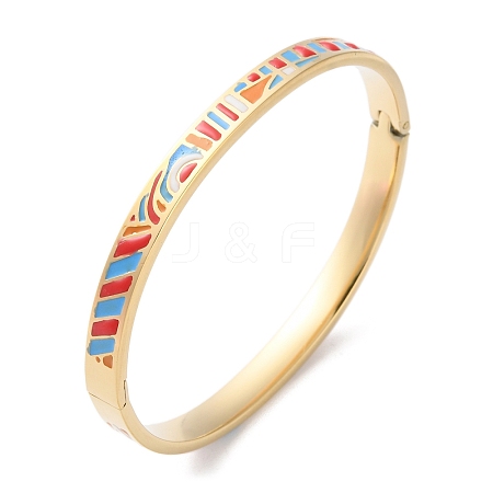 304 Stainless Steel Hinged Bangles for Women BJEW-K263-04G-02-1