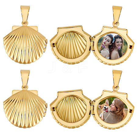 4Pcs 316 Stainless Steel Locket Pendants STAS-BBC0003-67-1