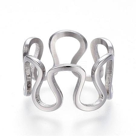 304 Stainless Steel Wide Band Rings RJEW-G081-29P-16mm-1