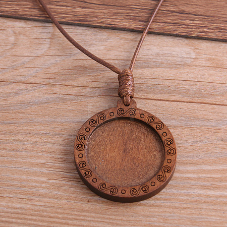 Wood Pendant Cabochon Settings WOOD-H106-26B-09-1