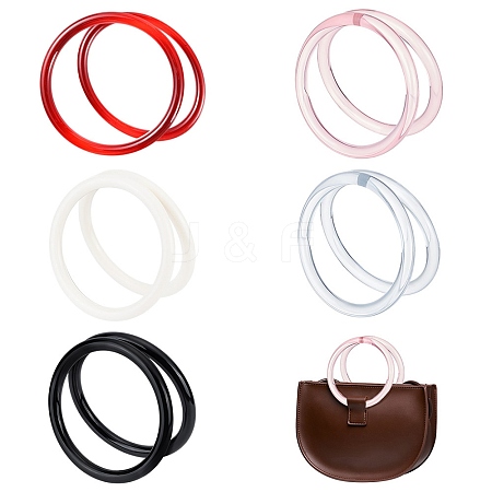 10Pcs 5 Colors Plastic Bag Handles FIND-WR0008-68-1