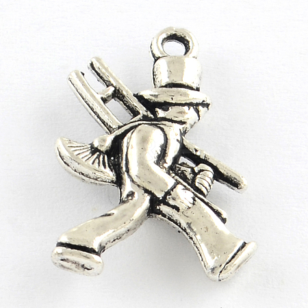 Tibetan Style Soldier Alloy Pendants X-TIBEP-Q054-08AS-RS-1