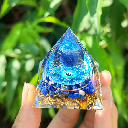 Resin Orgonite Pyramid Home Display Decorations G-PW0004-56B-04-1