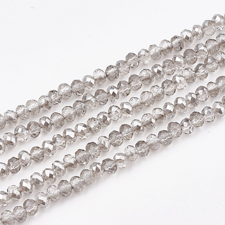 Electroplate Transparent Glass Beads Strands EGLA-S171-02B-04-1