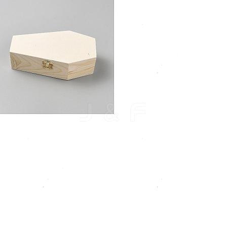 6Pcs Halloween Coffin Shaped Pine Wood Pet Urn Storage Caskets with Alloy Clasps CON-BC0007-97-1