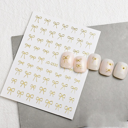 Bowknot Self Adhesive Nail Art Stickers PW-WG8AD37-03-1