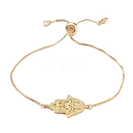 Adjustable Brass Micro Pave Clear Cubic Zirconia Bolo Bracelets BJEW-JB05634-1